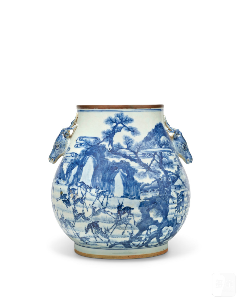 RARE VASE 'CENT DAIMS' EN PORCELAINE BLEU BLANC DITE 'BLEU DE HUE'  CHINE POUR LE VIETNAM, XIXE SIÈCLE, RÈGNE DE S. M. L'EMPEREUR TỰ ĐỨC (1847-1883)